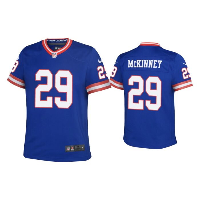 Youth Xavier McKinney New York Giants Royal Classic Game Jersey