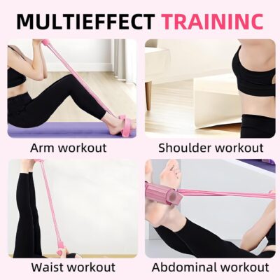 Multifunction Pedal Resistance Band, 4-Tube Elastic Pull Rope For Home Yoga, Leg Exercise, Sit-Up Assistant, Full Body Stretching & Strength Training Fitness Tension Rope 11 16a4af9d b612 438c 8581 15b58cc5fa32
