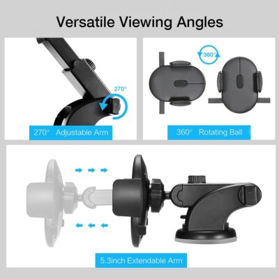 Car Phone Holder Long Rod Telescopic Car Dashboard Suction Cup Type 3 23736242322324