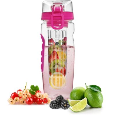 Fruit Infuser Water Bottle 32OZ Juice Shaker Sport W& Flip Top Lid Anti-Slip Grips For Office Home Sport Running Walking Hiking 2 69a67d49 6580 47eb ab4b 3c5a06389275
