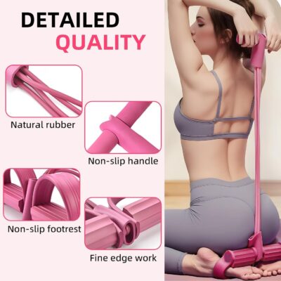 Multifunction Pedal Resistance Band, 4-Tube Elastic Pull Rope For Home Yoga, Leg Exercise, Sit-Up Assistant, Full Body Stretching & Strength Training Fitness Tension Rope 9 eba42b1b 3fbf 42db 98ff eae2bb2363a9