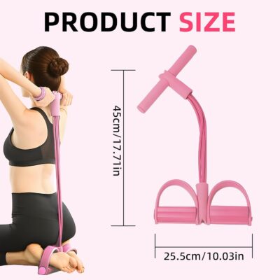 Multifunction Pedal Resistance Band, 4-Tube Elastic Pull Rope For Home Yoga, Leg Exercise, Sit-Up Assistant, Full Body Stretching & Strength Training Fitness Tension Rope 7 ff30b3e7 c10d 4f3a b897 9dc007ff1993