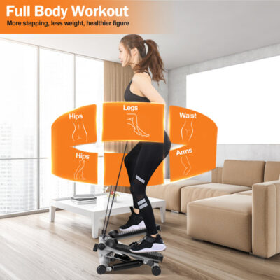 Fitness Step Machine, Mini Step Machine With Resistance Band, Home Fitness Equipment With 330.7LBS Load-bearing Capacity, Hydraulic Fitness Step Machine With LCD Display Screen 3 89668af7 6387 40da 946a 3459cb728381